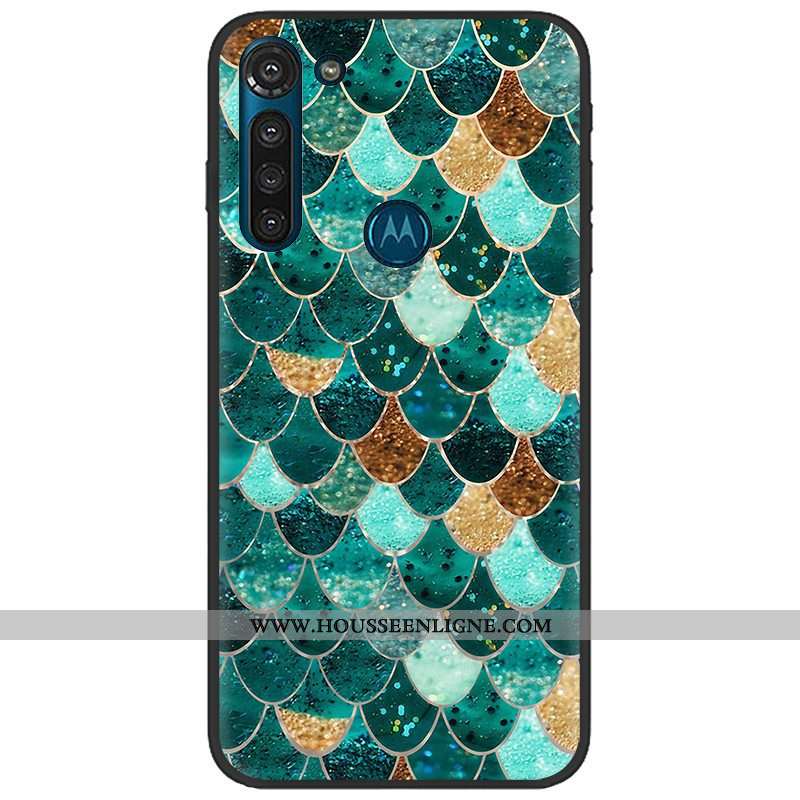 Housse Moto G8 Power Délavé En Daim Tendance Fluide Doux Téléphone Portable Rose Pu Coque
