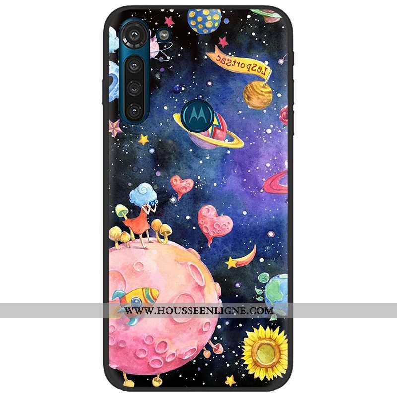Housse Moto G8 Power Délavé En Daim Tendance Fluide Doux Téléphone Portable Rose Pu Coque