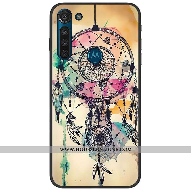 Housse Moto G8 Power Délavé En Daim Tendance Fluide Doux Téléphone Portable Rose Pu Coque
