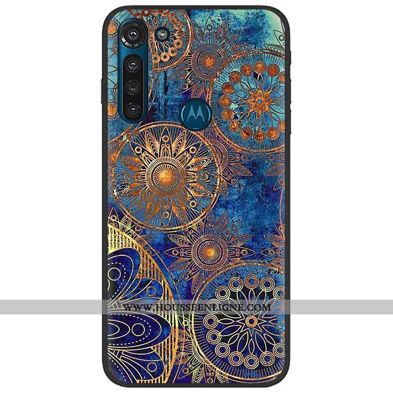 Housse Moto G8 Power Délavé En Daim Tendance Fluide Doux Téléphone Portable Rose Pu Coque