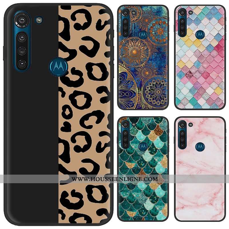 Housse Moto G8 Power Délavé En Daim Tendance Fluide Doux Téléphone Portable Rose Pu Coque