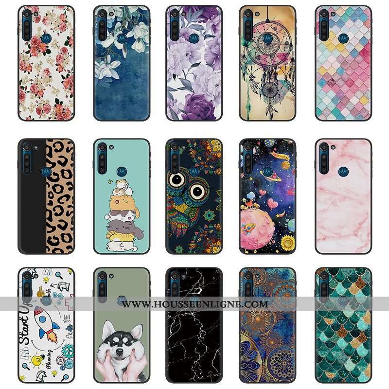Housse Moto G8 Power Délavé En Daim Tendance Fluide Doux Téléphone Portable Rose Pu Coque