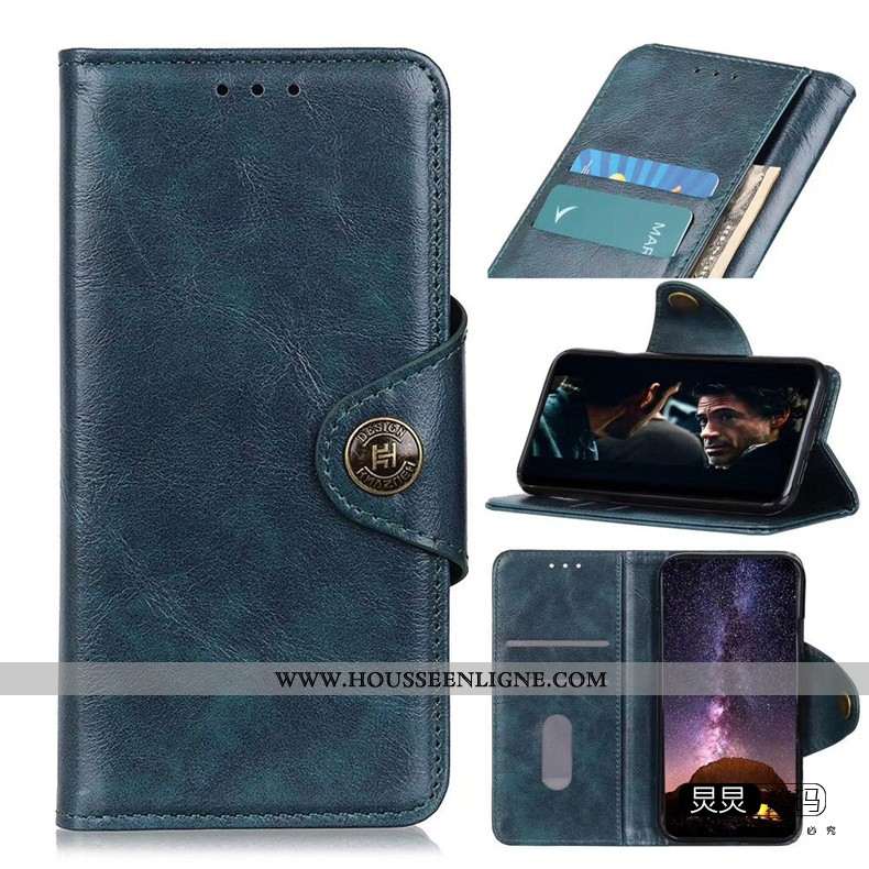 Housse Moto G8 Power Lite Cuir Véritable Vintage Coque Fluide Doux Étui Téléphone Portable Marron