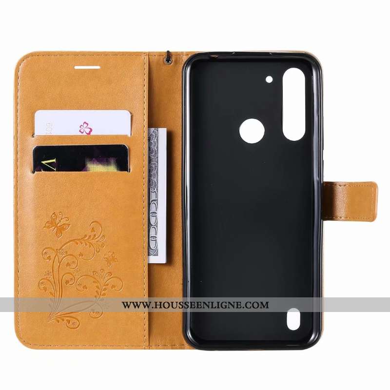 Housse Moto G8 Power Lite Protection Cuir Téléphone Portable Étui Coque Incassable Vert Verte