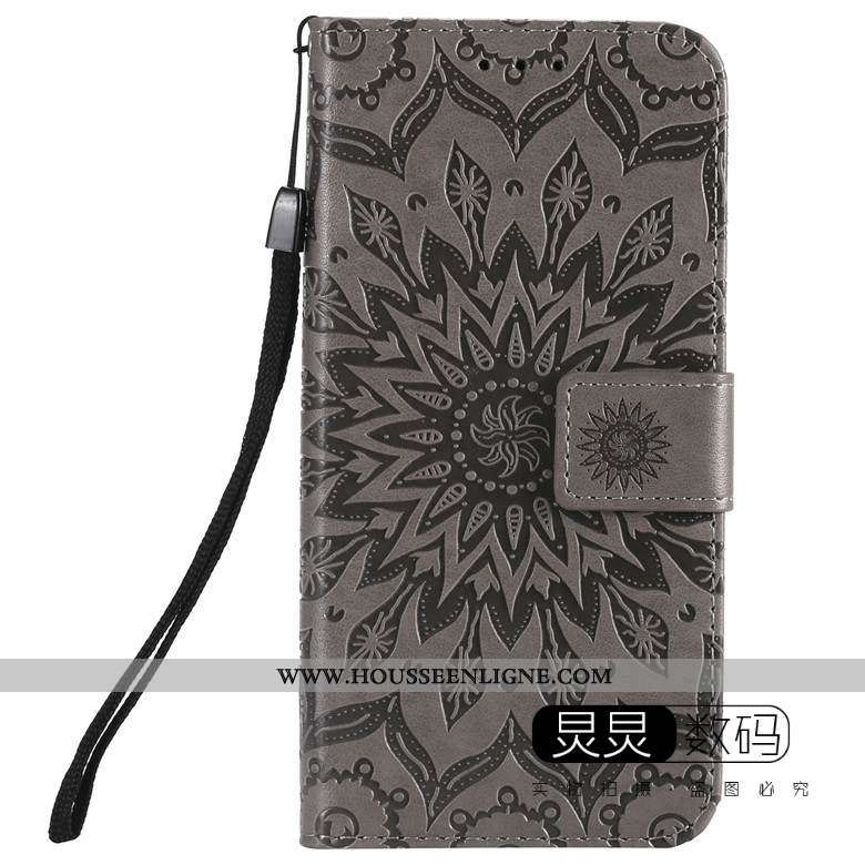 Housse Moto G8 Protection Gaufrage Étui Téléphone Portable Cuir Incassable Tout Compris Verte