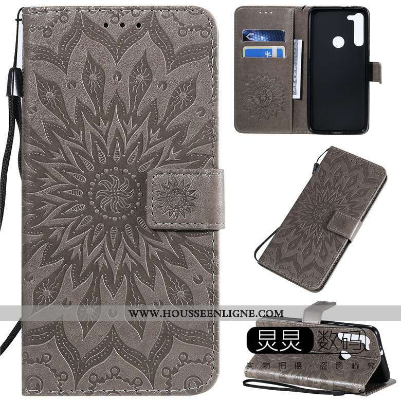 Housse Moto G8 Protection Gaufrage Étui Téléphone Portable Cuir Incassable Tout Compris Verte
