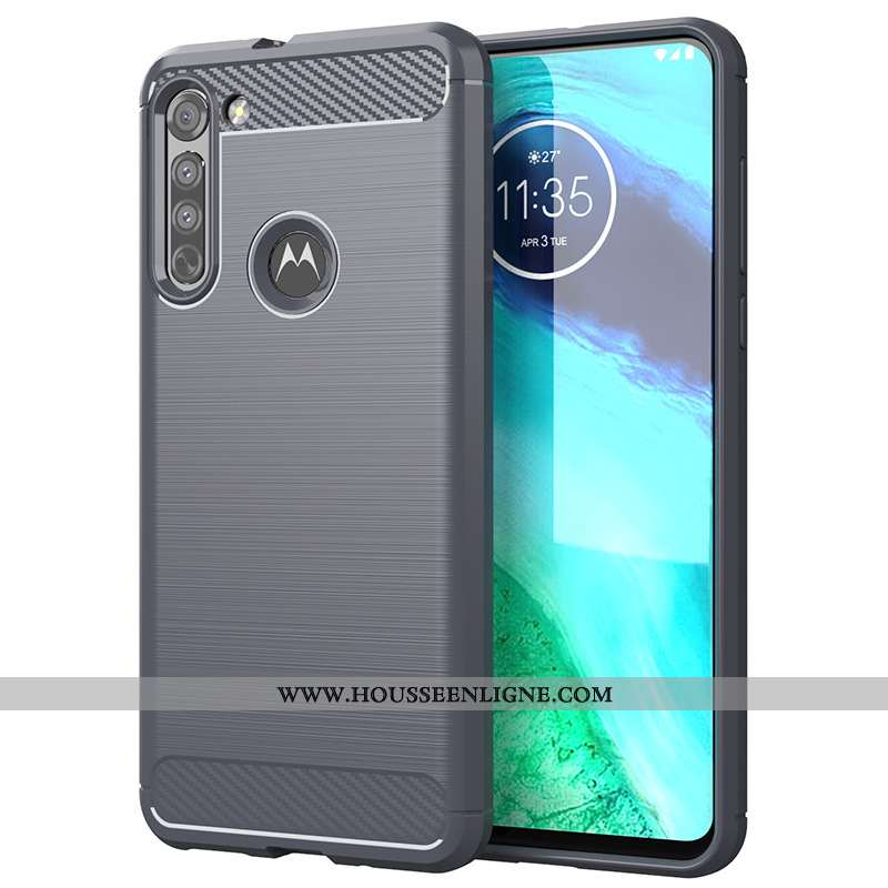 Housse Moto G8 Silicone Protection Téléphone Portable Étui Gris Coque