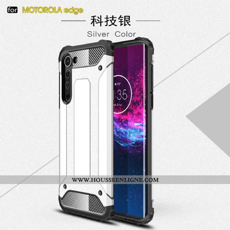 Housse Motorola Edge Étui Épaissir Téléphone Portable Trois Défenses Incassable Or Difficile Doré