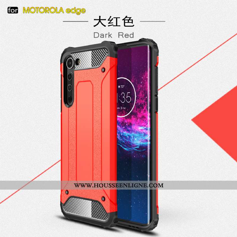 Housse Motorola Edge Étui Épaissir Téléphone Portable Trois Défenses Incassable Or Difficile Doré