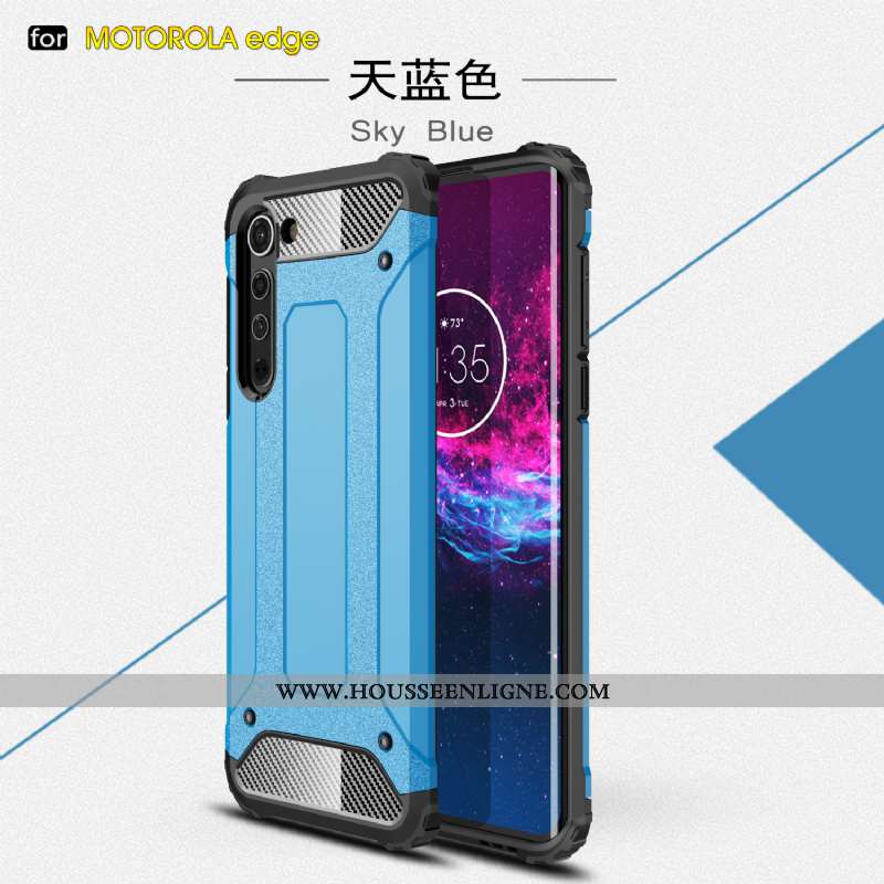 Housse Motorola Edge Étui Épaissir Téléphone Portable Trois Défenses Incassable Or Difficile Doré