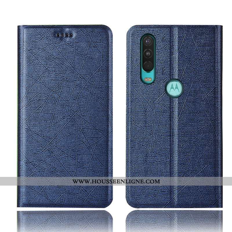 Housse Motorola One Action Cuir Protection Noir Étui Soie Tout Compris Coque