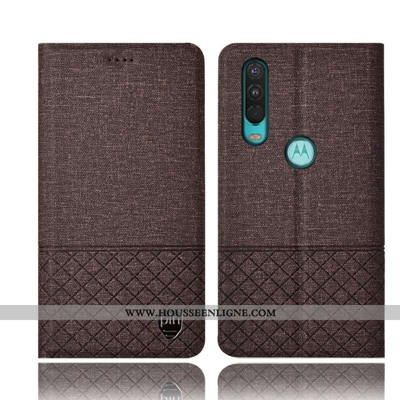 Housse Motorola One Action Protection Cuir Incassable Étui Tout Compris Téléphone Portable Rose