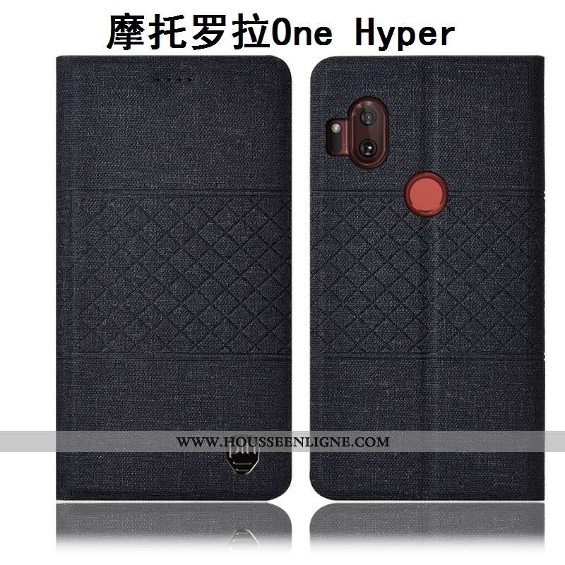Housse Motorola One Hyper Protection Coque Téléphone Portable Étui Tout Compris Matelassé Noir