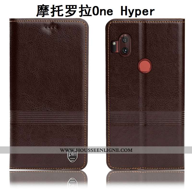Housse Motorola One Hyper Protection Cuir Véritable Étui Téléphone Portable Tout Compris Incassable 