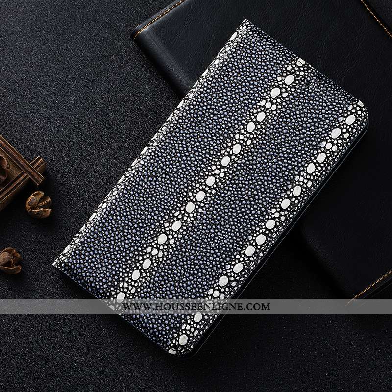 Housse Motorola One Vision Cuir Véritable Protection Incassable Téléphone Portable Perle Gris Étui