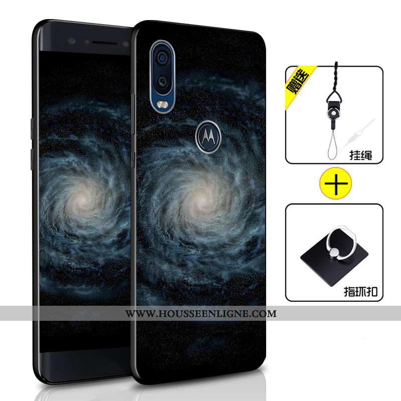 Housse Motorola One Vision Fluide Doux Silicone Coque Incassable Téléphone Portable Bleu Tout Compri
