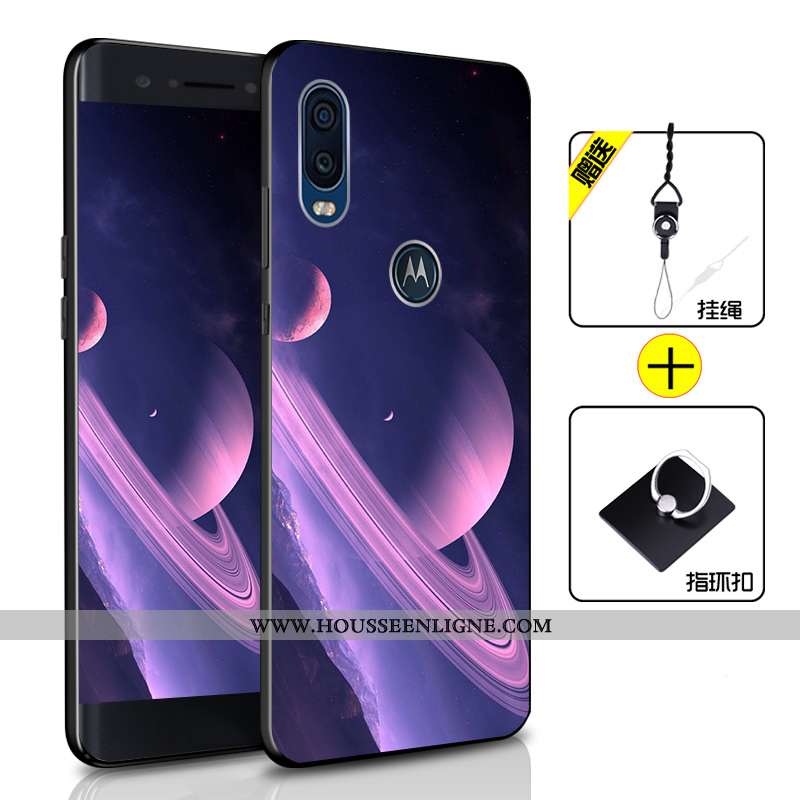 Housse Motorola One Vision Fluide Doux Silicone Coque Incassable Téléphone Portable Bleu Tout Compri