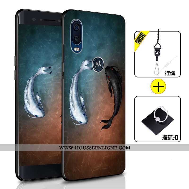 Housse Motorola One Vision Fluide Doux Silicone Coque Incassable Téléphone Portable Bleu Tout Compri