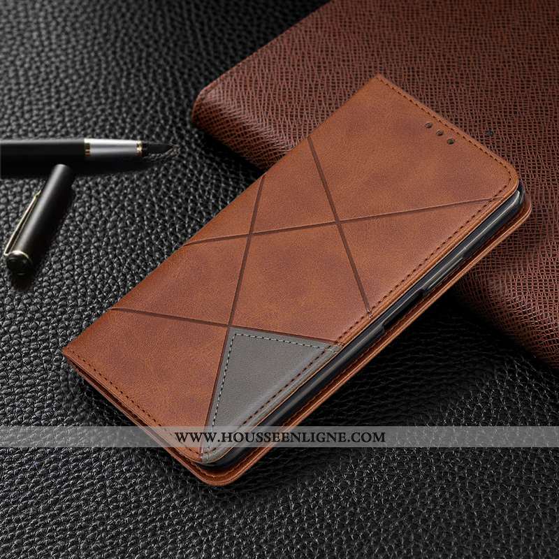 Housse Motorola One Zoom Cuir Protection Automatique Coque Tout Compris Étui Marron