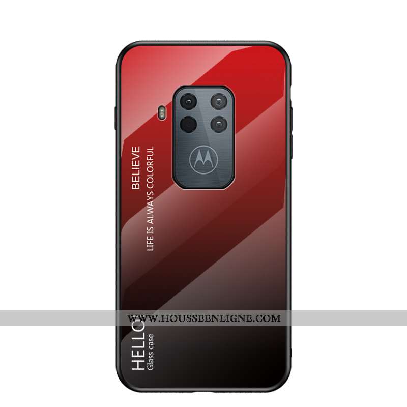 Housse Motorola One Zoom Protection Verre Net Rouge Étui Tendance Difficile Tout Compris
