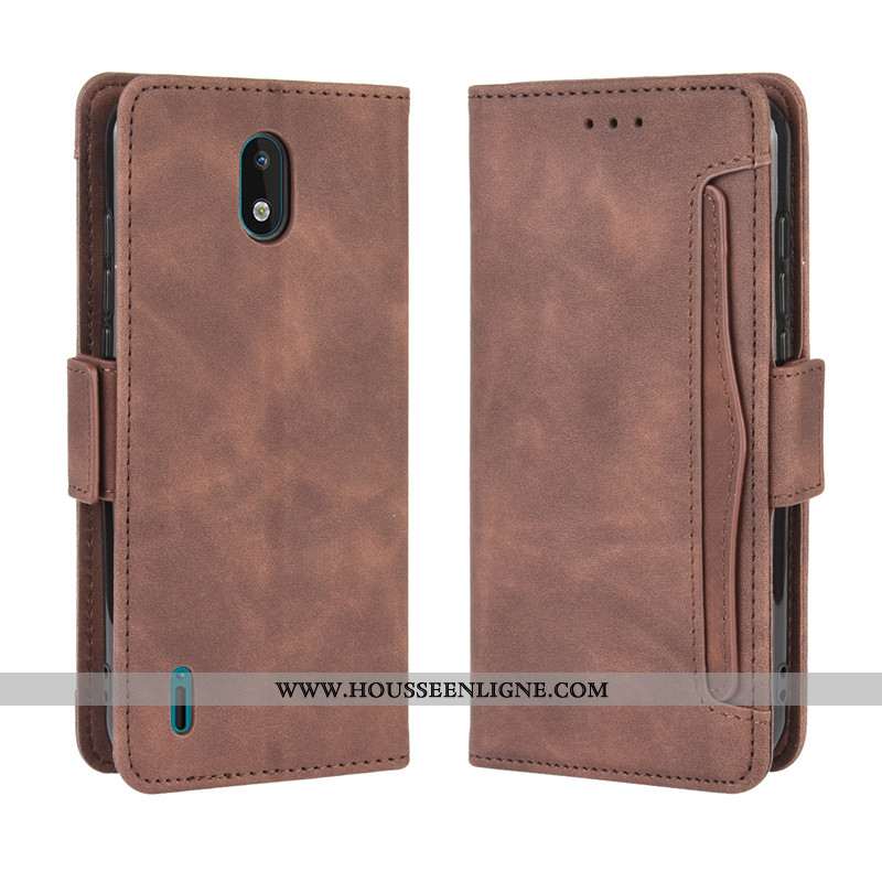 Housse Nokia 1.3 Protection Portefeuille Fluide Doux Étui Téléphone Portable Cuir Marron