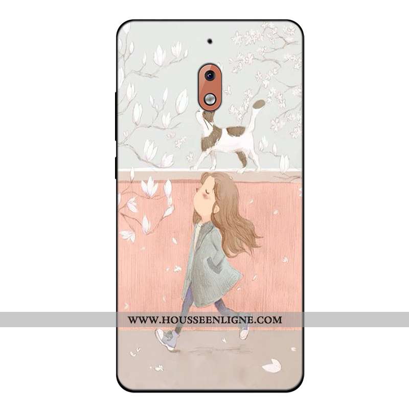 Housse Nokia 2.1 Créatif Dessin Animé Tendance Bleu Étui Silicone Fluide Doux