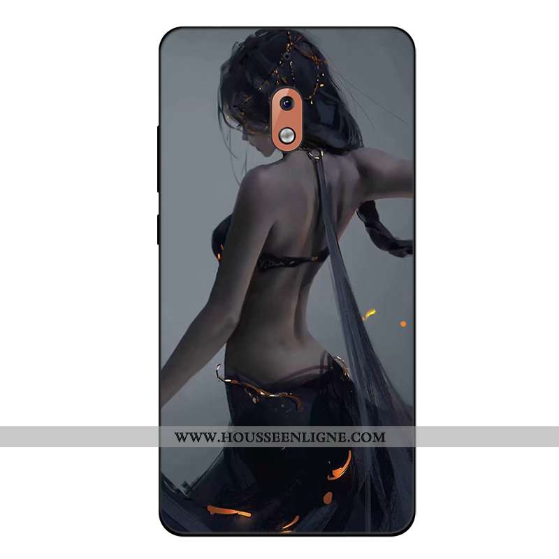 Housse Nokia 2.1 Créatif Dessin Animé Tendance Bleu Étui Silicone Fluide Doux
