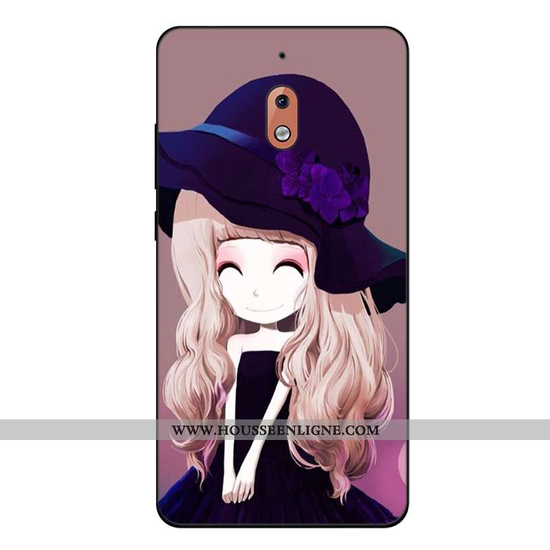Housse Nokia 2.1 Créatif Dessin Animé Tendance Bleu Étui Silicone Fluide Doux