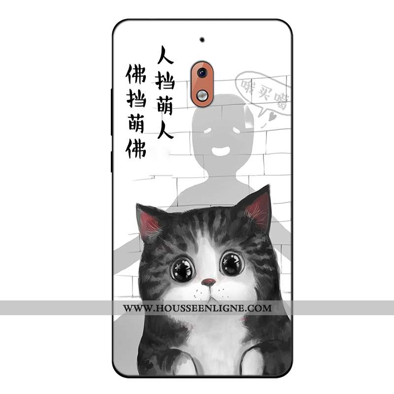 Housse Nokia 2.1 Créatif Dessin Animé Tendance Bleu Étui Silicone Fluide Doux