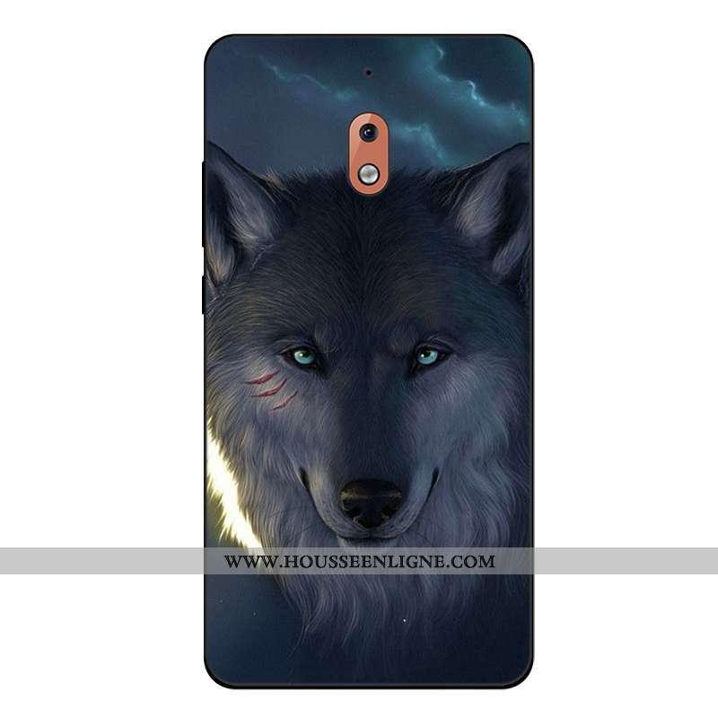 Housse Nokia 2.1 Créatif Dessin Animé Tendance Bleu Étui Silicone Fluide Doux