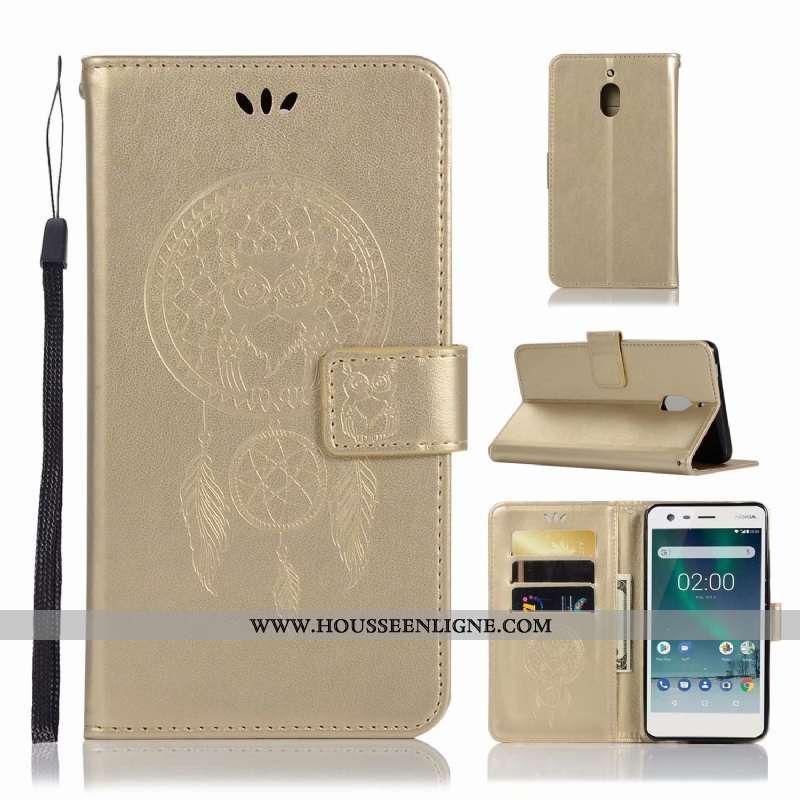 Housse Nokia 2.1 Cuir Tendance Téléphone Portable Coque Étui Incassable Bleu