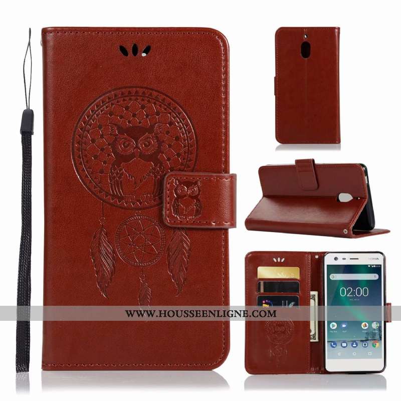 Housse Nokia 2.1 Cuir Tendance Téléphone Portable Coque Étui Incassable Bleu