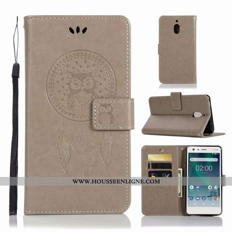 Housse Nokia 2.1 Cuir Tendance Téléphone Portable Coque Étui Incassable Bleu