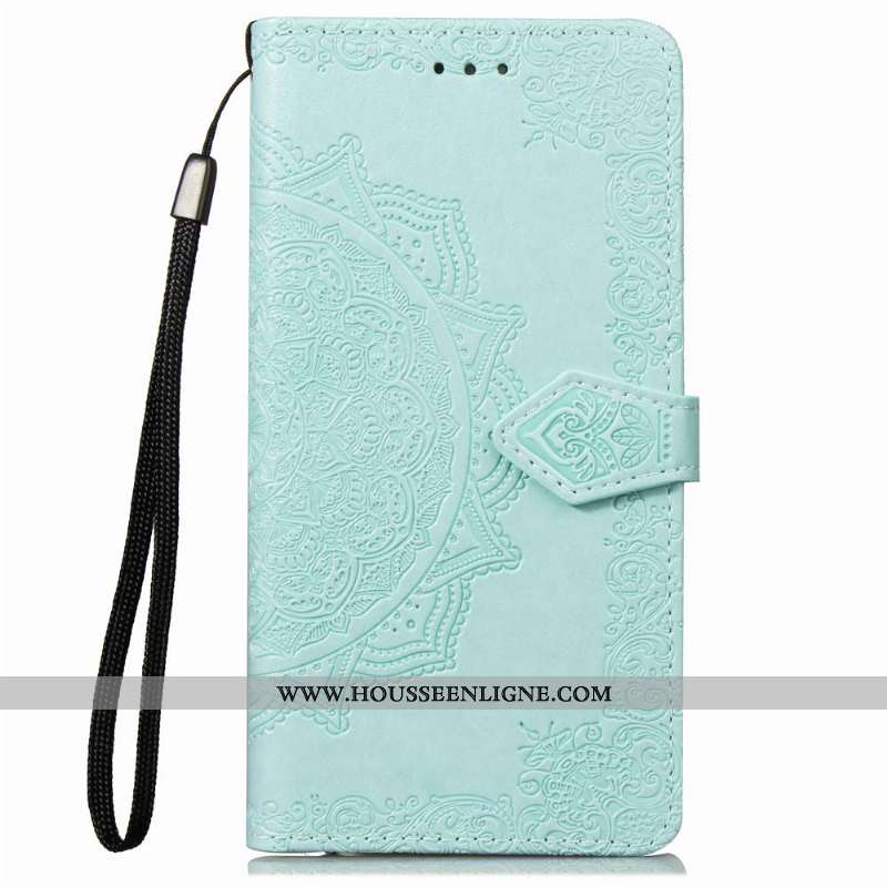 Housse Nokia 2.1 Gaufrage Cuir Incassable Coque Carte Protection Téléphone Portable Verte