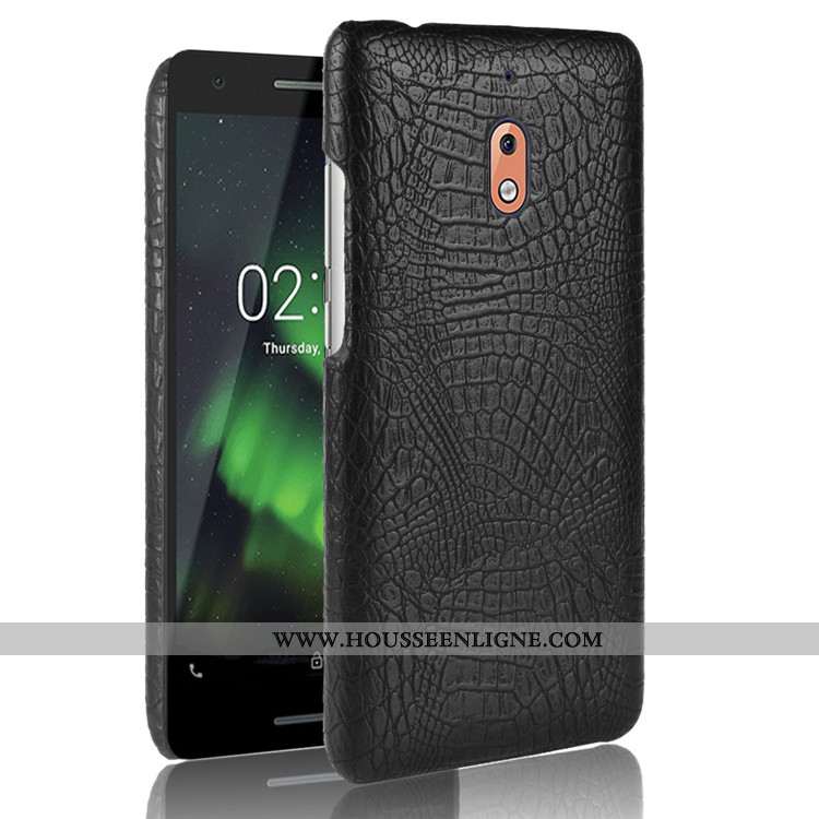 Housse Nokia 2.1 Protection Modèle Fleurie Étui Crocodile Téléphone Portable Coque Difficile Bleu Fo