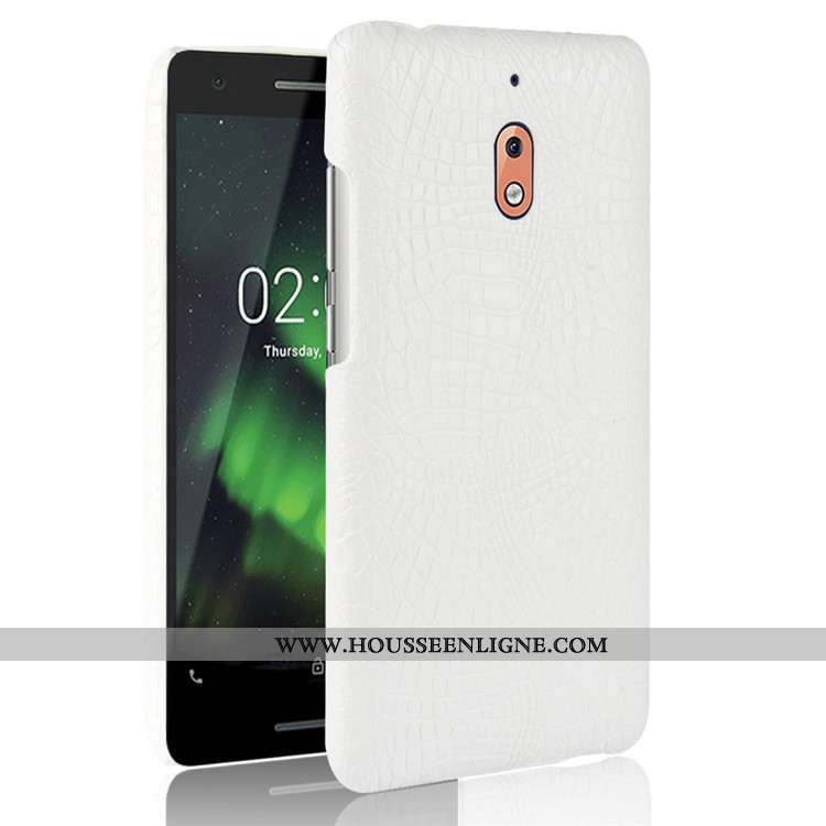 Housse Nokia 2.1 Protection Modèle Fleurie Étui Crocodile Téléphone Portable Coque Difficile Bleu Fo