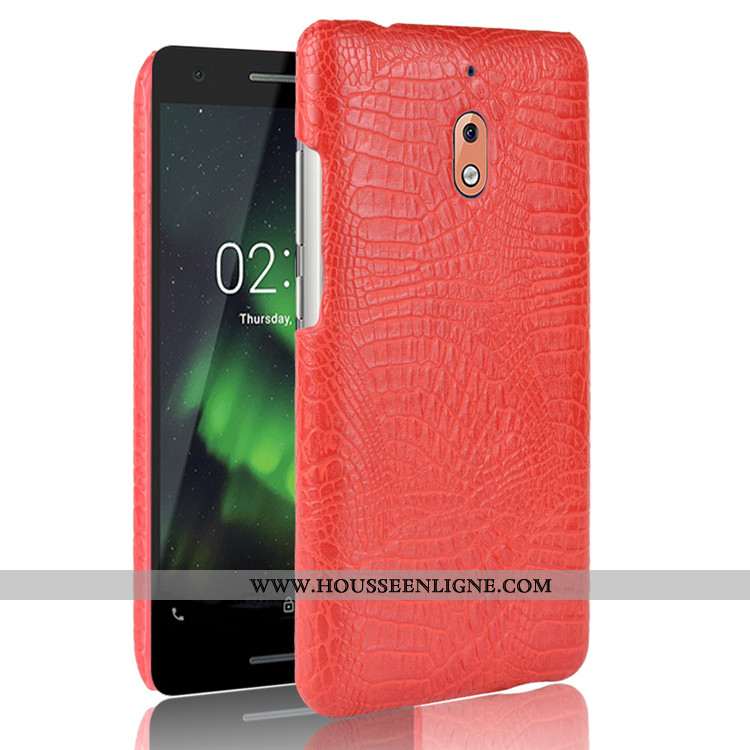 Housse Nokia 2.1 Protection Modèle Fleurie Étui Crocodile Téléphone Portable Coque Difficile Bleu Fo