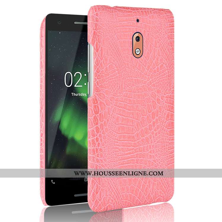 Housse Nokia 2.1 Protection Modèle Fleurie Étui Crocodile Téléphone Portable Coque Difficile Bleu Fo