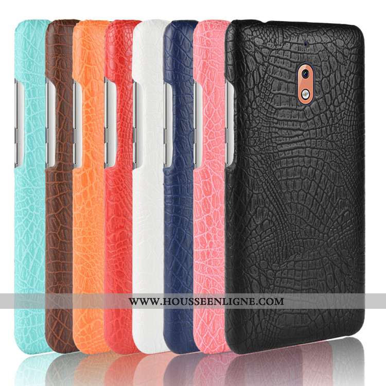 Housse Nokia 2.1 Protection Modèle Fleurie Étui Crocodile Téléphone Portable Coque Difficile Bleu Fo