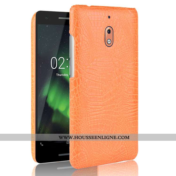 Housse Nokia 2.1 Protection Modèle Fleurie Étui Crocodile Téléphone Portable Coque Difficile Bleu Fo