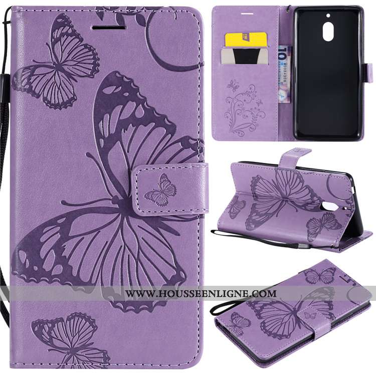 Housse Nokia 2.1 Silicone Cuir Fluide Doux Téléphone Portable Étui Clamshell Coque Violet