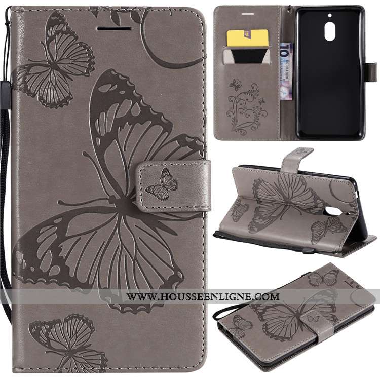 Housse Nokia 2.1 Silicone Cuir Fluide Doux Téléphone Portable Étui Clamshell Coque Violet