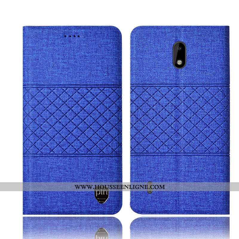 Housse Nokia 2.2 Cuir Protection Gris Coque Téléphone Portable Lin