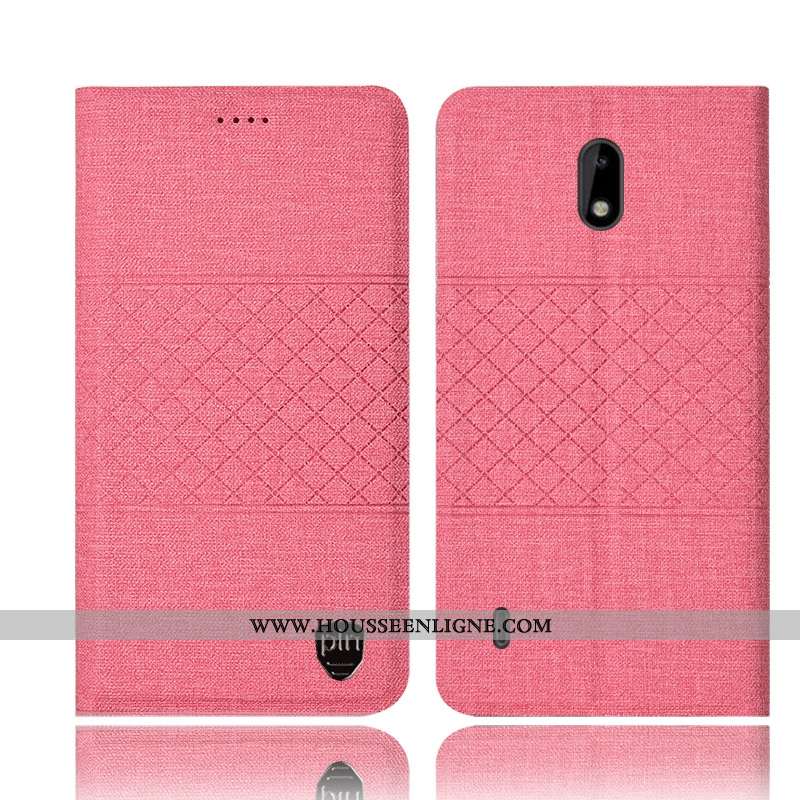 Housse Nokia 2.2 Cuir Protection Gris Coque Téléphone Portable Lin