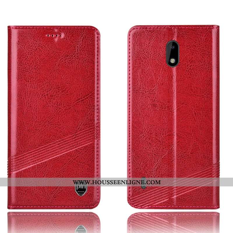 Housse Nokia 2.2 Cuir Véritable Protection Incassable Étui Coque Téléphone Portable Marron