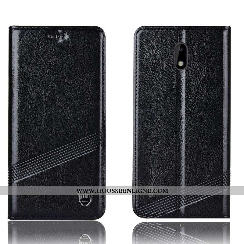Housse Nokia 2.2 Cuir Véritable Protection Incassable Étui Coque Téléphone Portable Marron