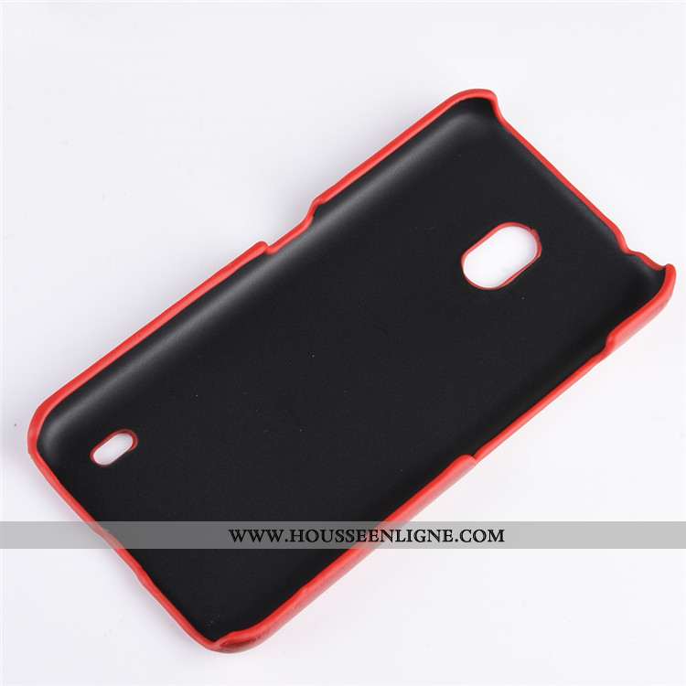 Housse Nokia 2.2 Personnalité Tendance Coque Étui Cuir Litchi Difficile Rouge