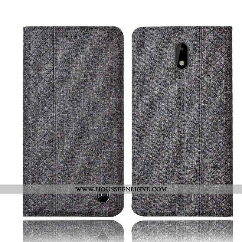 Housse Nokia 2.2 Protection Cuir Coque Incassable Marron Lin