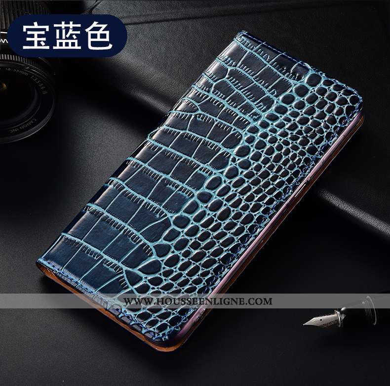 Housse Nokia 2.2 Protection Cuir Véritable Noir Téléphone Portable Crocodile Incassable Étui