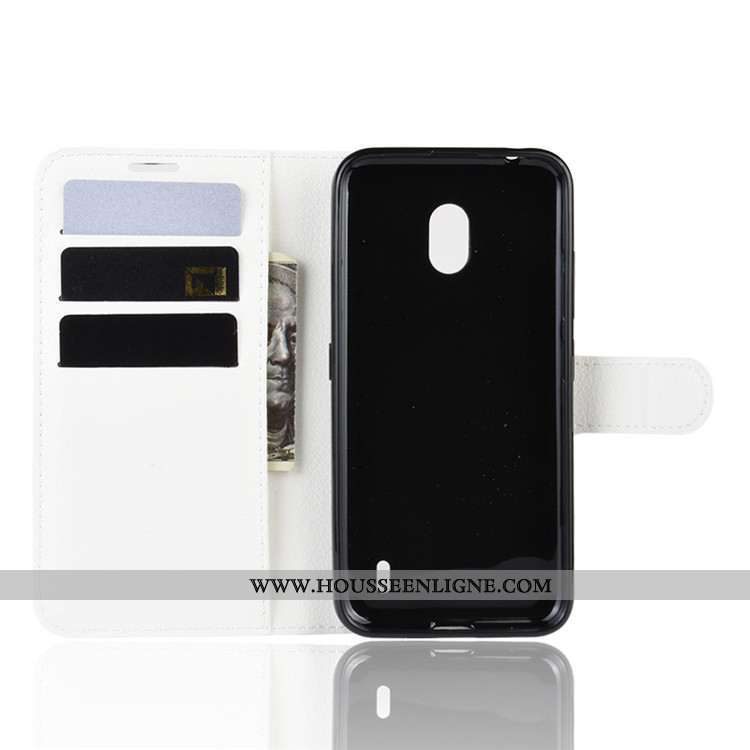 Housse Nokia 2.2 Tendance Cuir Étui Incassable Coque Téléphone Portable Noir